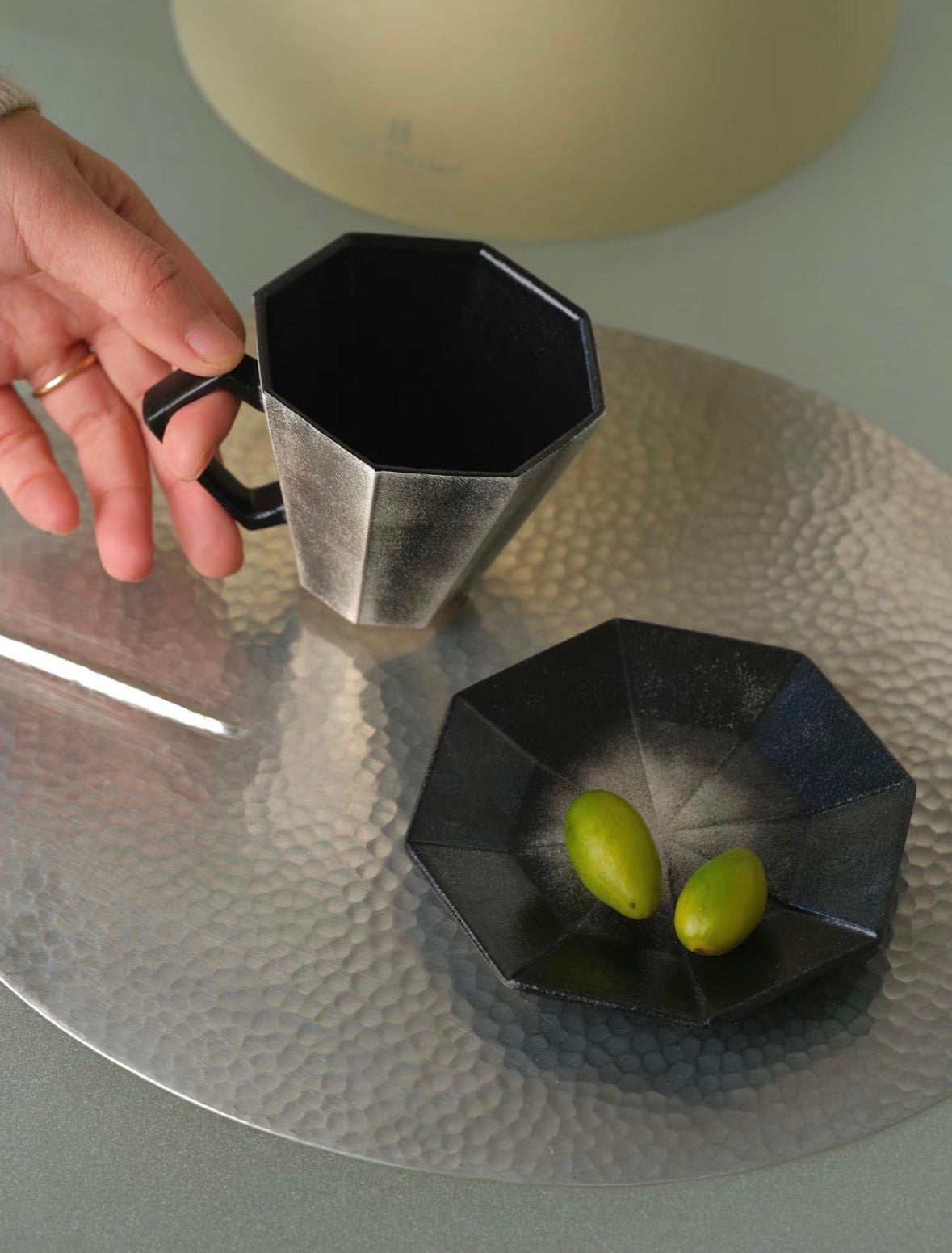 QIU Atelier Origami-Inspired Octagonal Coffee Cup & Saucer