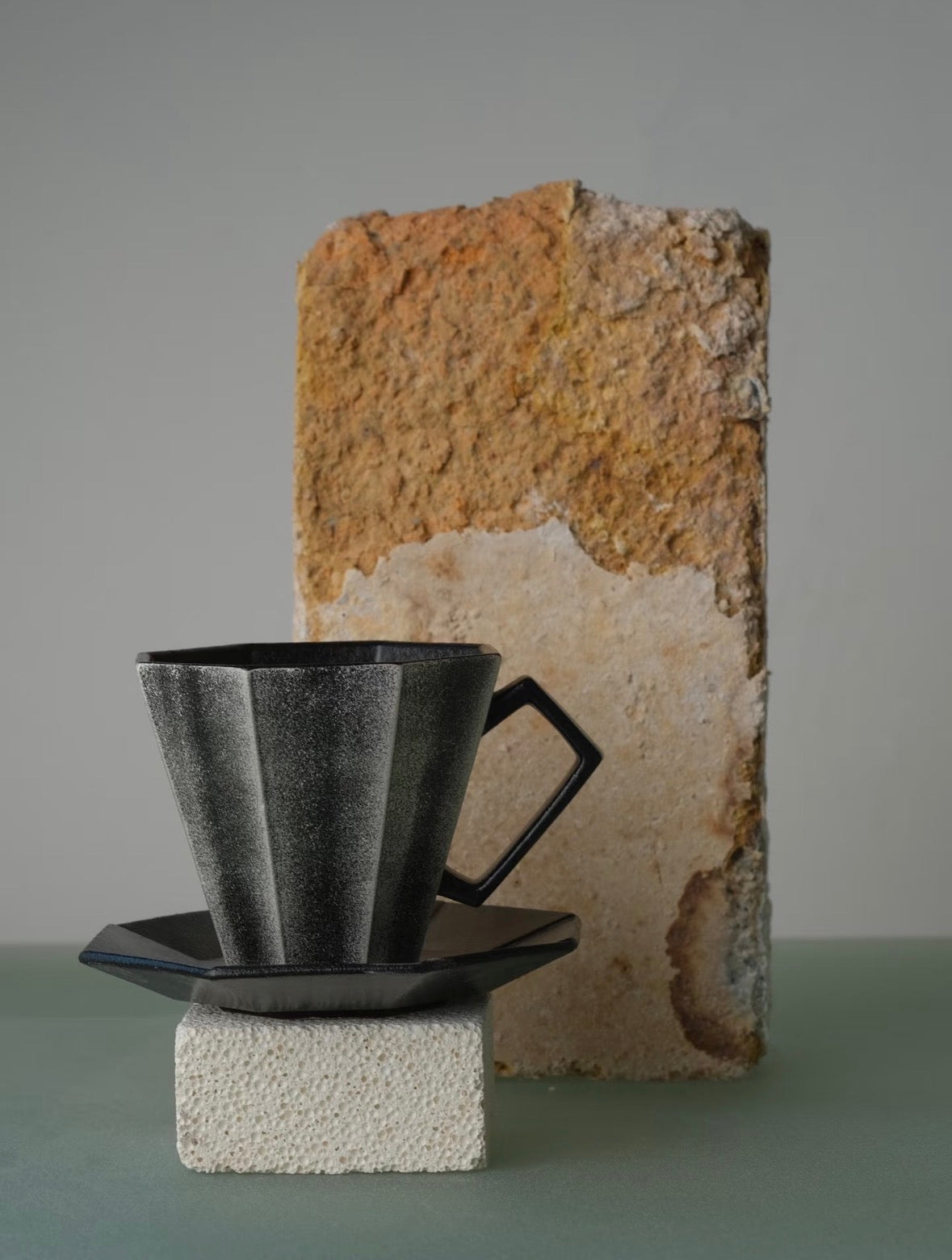 QIU Atelier Origami-Inspired Octagonal Coffee Cup & Saucer